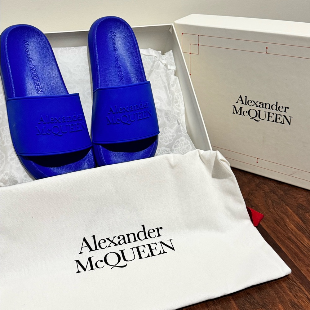 Alexander McQueen Vibrant Blue Slides